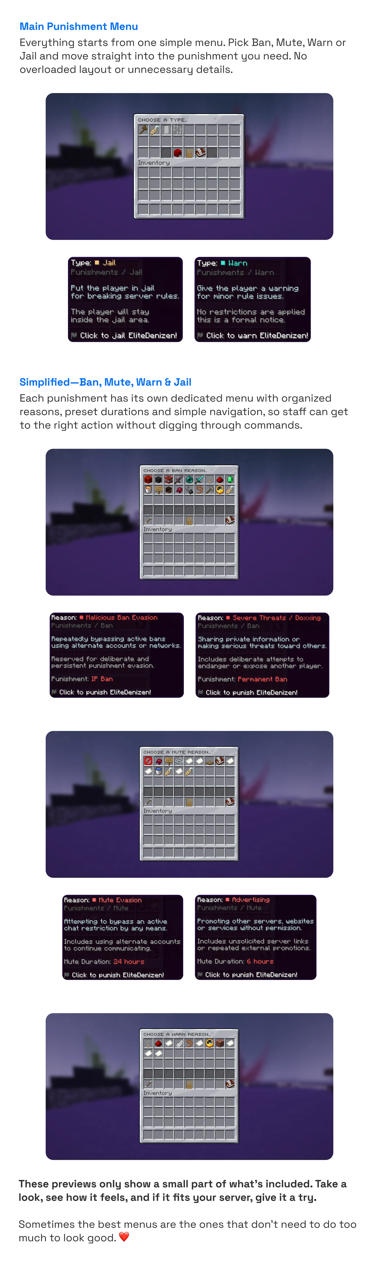 Punishments Menu